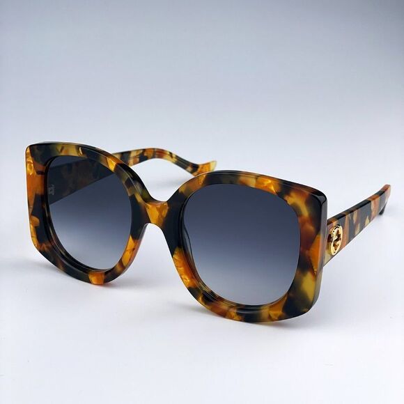 NEW Gucci GG1257S 004 Havana Gradient Blue Butterfly Oversized Women Sunglasses - Picture 8 of 13